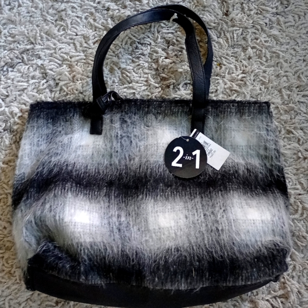 Wilson's Leather Black/White 2 on 1 Bag NWT